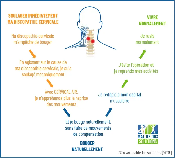 Anatomie de la colonne vertébrale cervicale atteinte